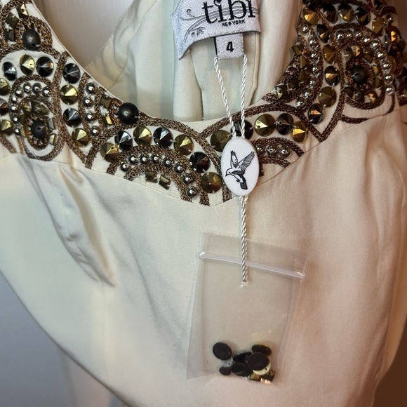 Tibi NY Cream Beaded bubble Dress 4 - Picture 8 of 10